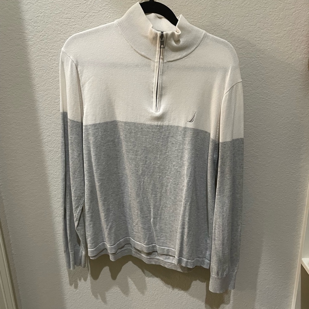 Nautical 1/4 zip pullover sweater L